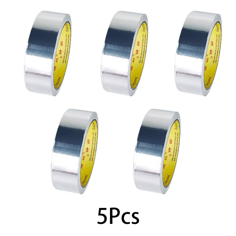 1Roll High Temperature Resistant Aluminum Foil Tape, Waterproof and Oil-Proof, Flame-Retardant and Sun-Proof, Hand-Tearable