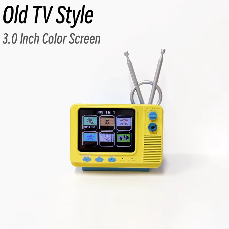 TV Style Mini Retro Video Game Console 3.0 Inch Screen with One Wireless Controllers 339 Free Games Table Portable Gaming