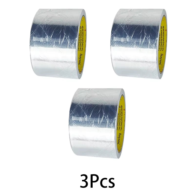 1Roll High Temperature Resistant Aluminum Foil Tape, Waterproof and Oil-Proof, Flame-Retardant and Sun-Proof, Hand-Tearable