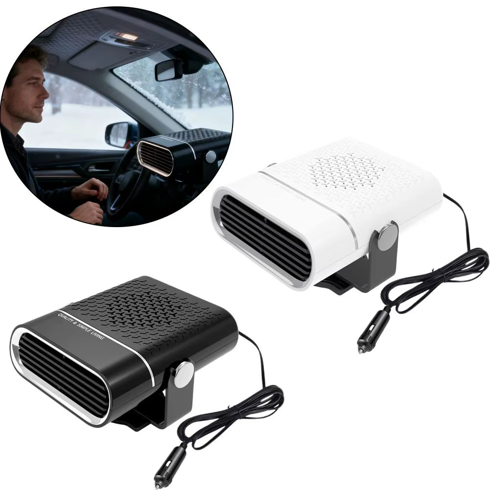 ​​12V 120W Portable Car Heater​​ Fast Heating & Cooling Fan 360° Rotation Defogger/Defroster Cigarette Lighter Plug-In