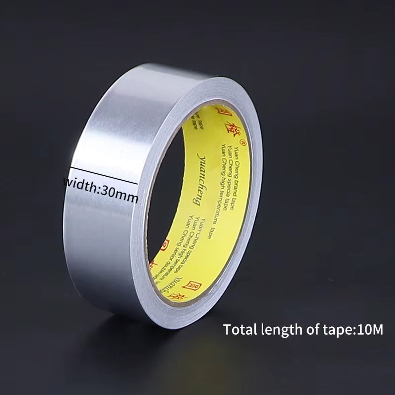 1Roll High Temperature Resistant Aluminum Foil Tape, Waterproof and Oil-Proof, Flame-Retardant and Sun-Proof, Hand-Tearable