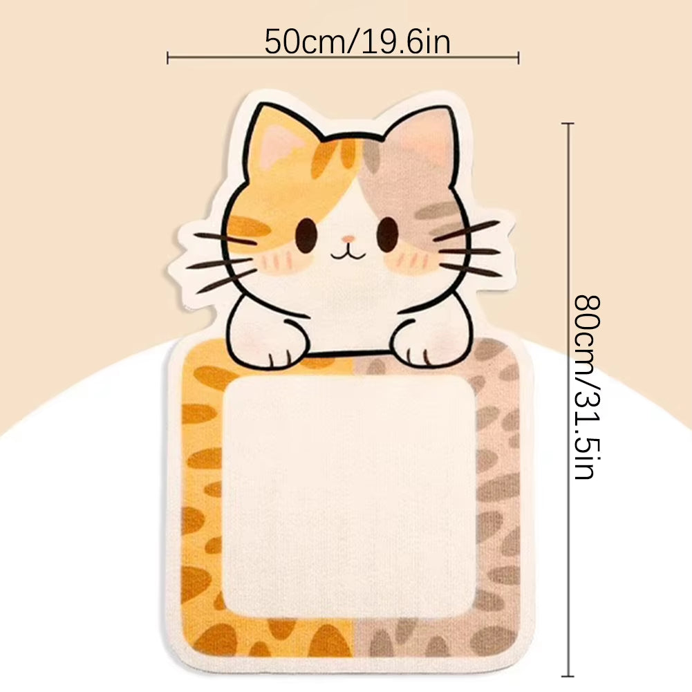 Self-Adhesive Cat Scratcher with Random Hanging Cat Toy Wall Mounted Felt Cat Scratch Mat Cats Scratcher Pad Carpet Cat Supply